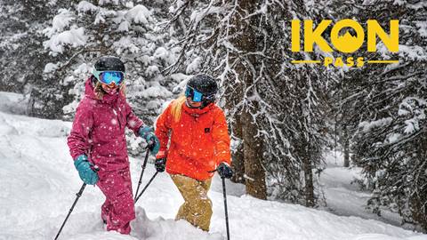 Friends Skiing with Ikon Pass logo